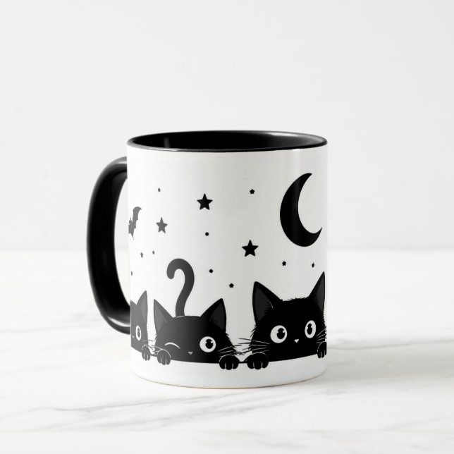 Mug Halloween Chat Noir Mignon (Devant gauche)