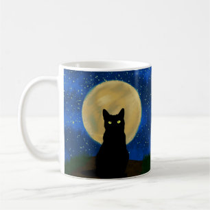 Mug Halloween Chat noir Silhouette Lune