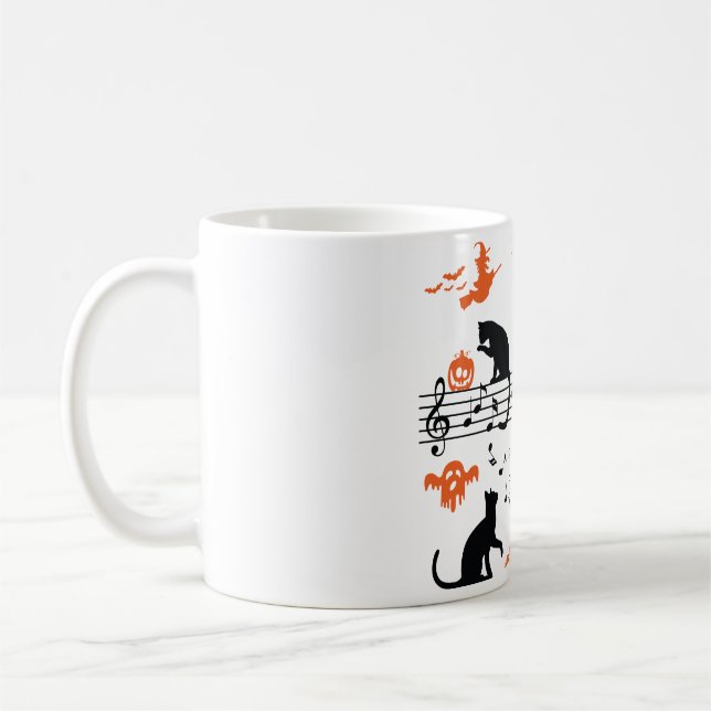 Mug Halloween Chats Éffrayants et effrayants Jouer Not (Gauche)