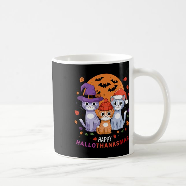 Mug Halloween Chats Thanksgiving Noël Joyeux Hallot (Droite)