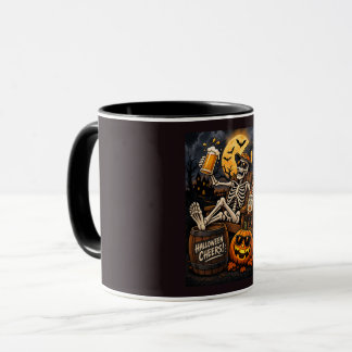 Mug Halloween Cheers ! Squelette décontracté avec