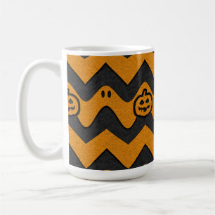 Mug Halloween Chevron Motif avec Fantômes et Citrouill