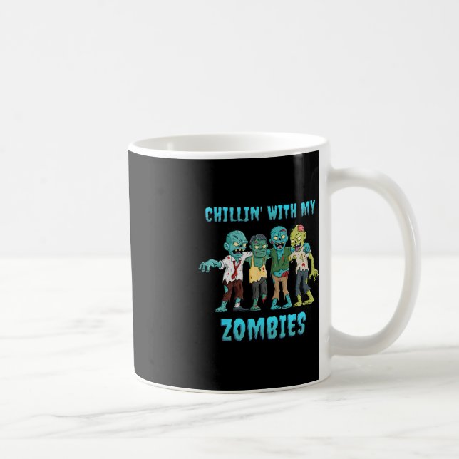 Mug Halloween Chillin Avec Mes Zombies Garçons Filles  (Droite)