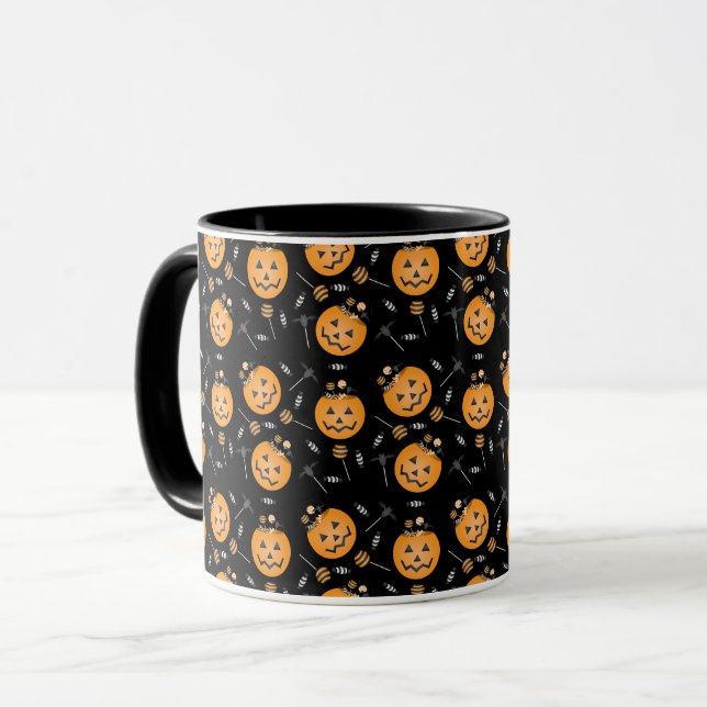 Mug Halloween Citrouille bonbon Bucket Black Orange (Devant gauche)