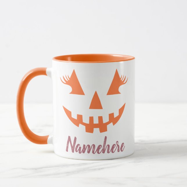 Mug Halloween Citrouille Jack-o'-lantern fille personn (Gauche)