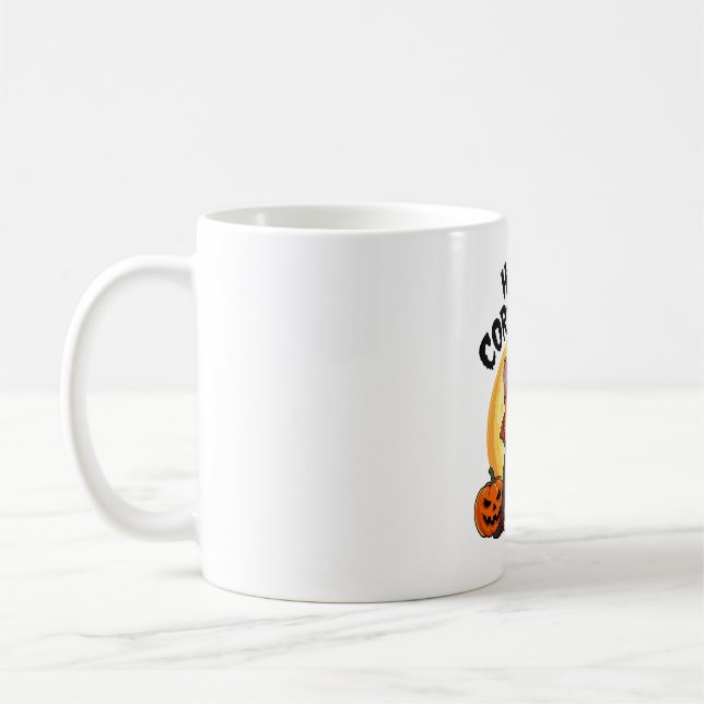 Mug Halloween Corgiween, Chien de Corgi Éffrayant (Gauche)