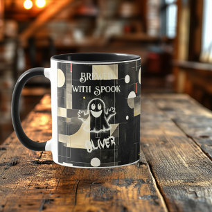 Mug Halloween coutume - Brassé avec Spook Ghost Black