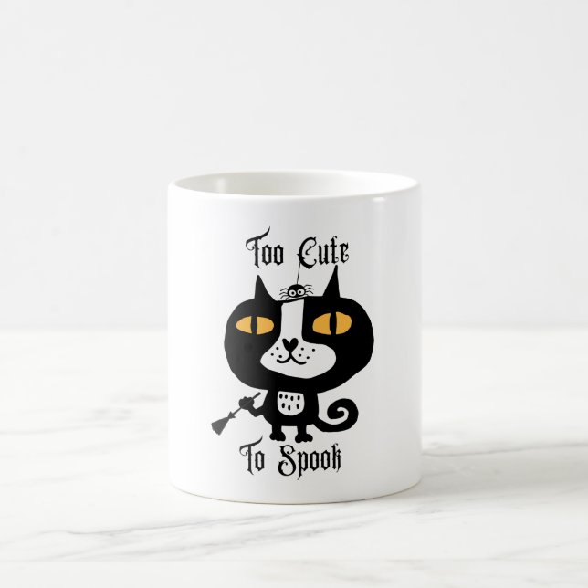 Mug Halloween Cute Chat Noir Trop mignon Pour Parler (Centre)