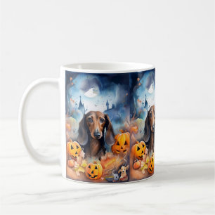 Mug Halloween Dachshund Avec La Peur Citrouille