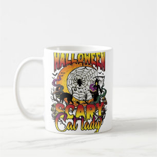 Mug Halloween Dame de chat effrayante Faucheuse Lune M