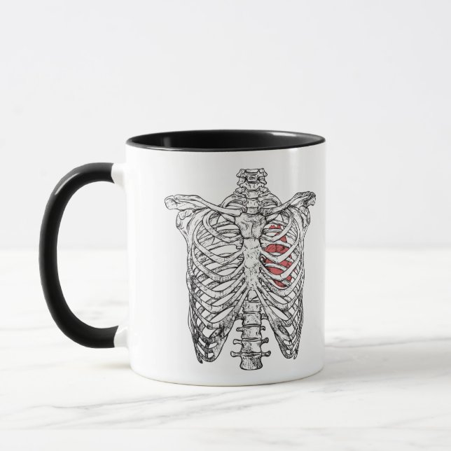 Mug Halloween d'anatomie de la cage thoracique et du c (Gauche)