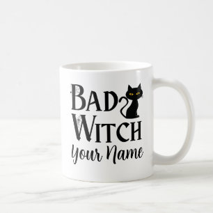 Mug Halloween de chat noir de mauvaise sorcière