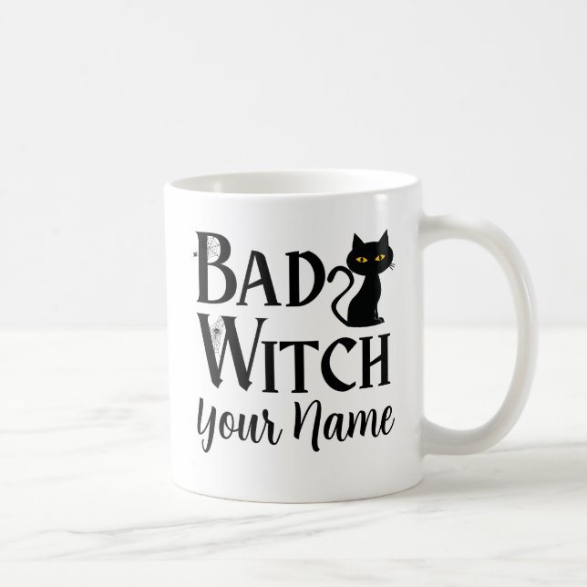 Mug Halloween de chat noir de mauvaise sorcière (Droite)