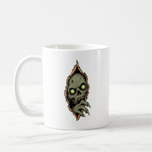 Mug Halloween déchiré par un zombie effrayant à l'