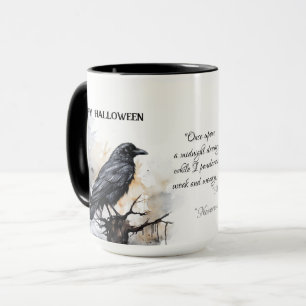 Mug Halloween déplaisant noir corbeau heureux