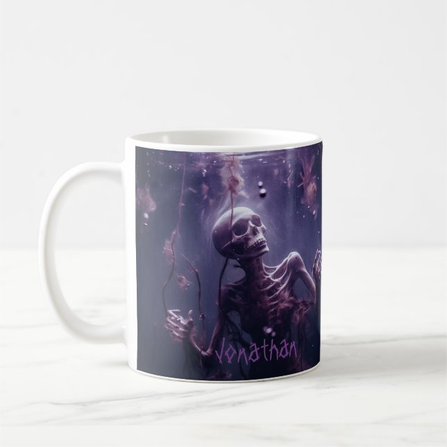 Mug Halloween Déplaisant squelette personnalisé Horreu (Gauche)
