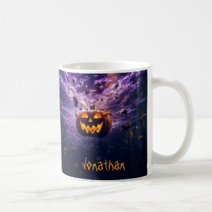 Mug Halloween Déplaisante Jack-o'-lanterne violette pe