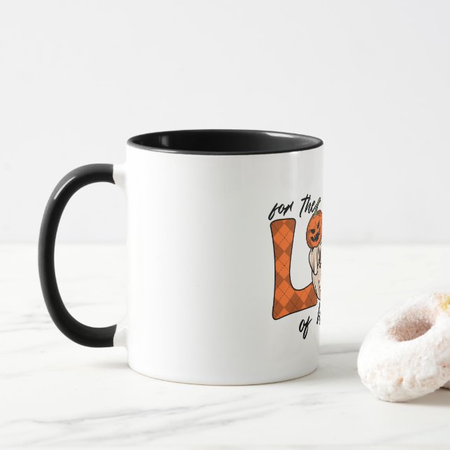 Mug Halloween drôle de peur amour (Avec donut)