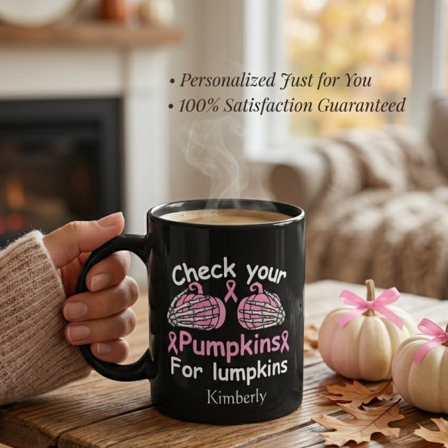 Mug Halloween drôle de sensibilisation au cancer du se (Créateur téléchargé)