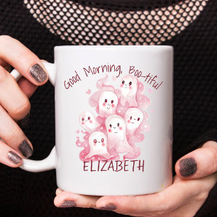 Mug Halloween drôle mignon romantique fantômes roses p