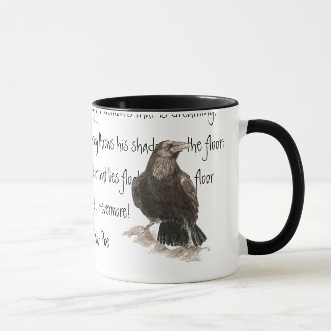 Mug Halloween, Edgar Allen Poe, Raven, Nevermore (Droite)