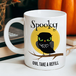 Mug Halloween éffrayant Owl à reremplir
