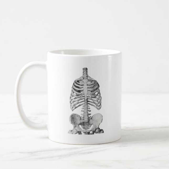 Mug Halloween Éffrayant Skeleton Bones Rib Cage (Gauche)