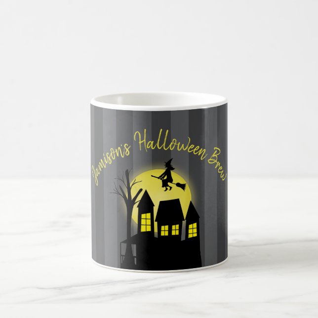 Mug Halloween Éffrayant sorcière Broomstick Lune (Centre)