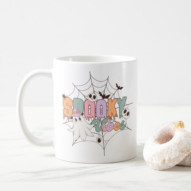 Mug Halloween éffrayant Vibes (Avec donut)