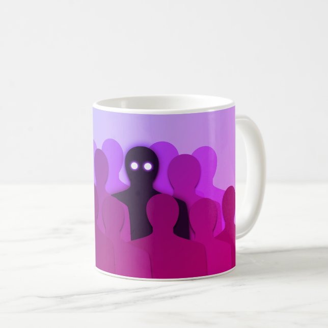 Mug Halloween éffrayant violet fantôme (Devant droit)