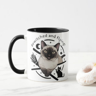 Mug Halloween Elégance : Le chat siamois volant