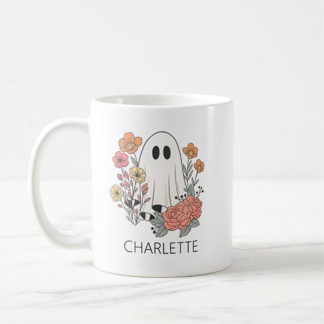 Mug Halloween Fantôme Mignon, Mug Café Halloween A (Gauche)