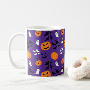 Mug Halloween fantômes citrouille chauves-souris amusa
