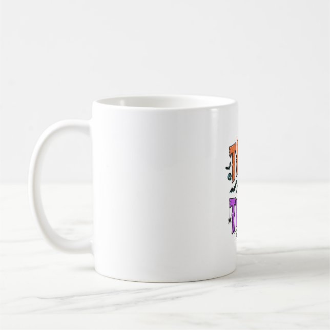 Mug Halloween Farce Traitement Drôle Toile d'Araignée  (Gauche)