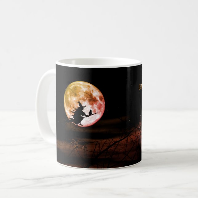 Mug Halloween fête Black Night Pleine lune effrayant (Devant gauche)
