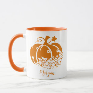 Mug Halloween Floral Ou Citrouille De Thanksgiving