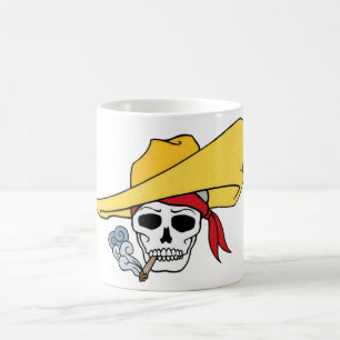 Mug Halloween fumer le crâne avec un dessin de Bandana