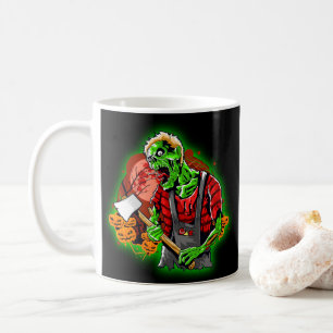 Mug Halloween Funny Green Zombie Ax sur