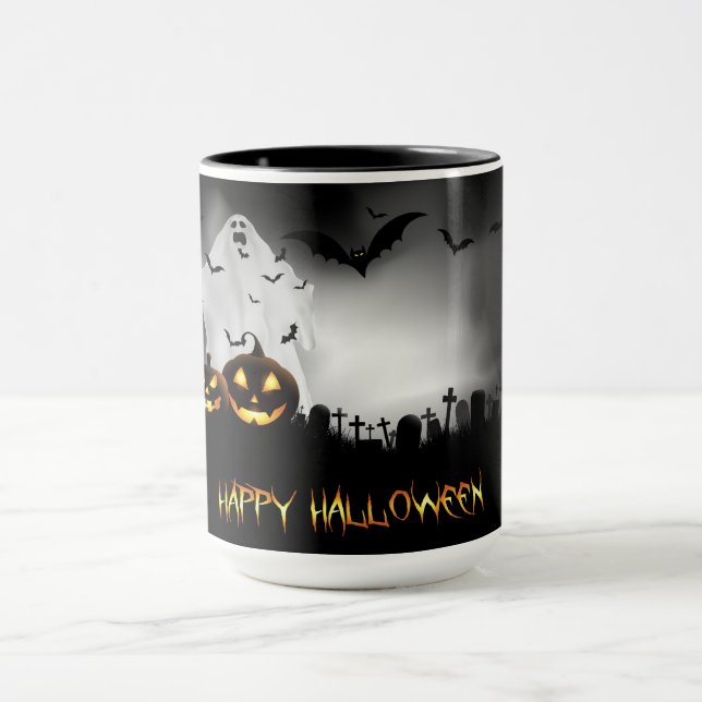 Mug Halloween Graveyard, Ghost Jack-o-lanterns et Bat (Centre)