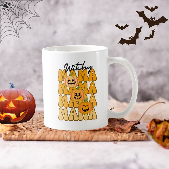 Mug Halloween Groovy Drôle de Sorcière Maman Couleurs  (Créateur téléchargé)