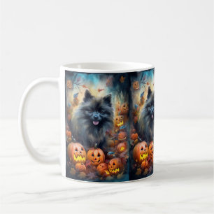 Mug Halloween Keeshonté avec la peur Citrouille