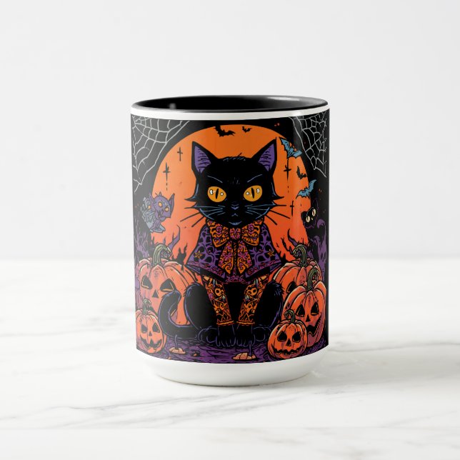 Mug Halloween,Le rôdeur de la parcelle de citrouilles  (Centre)
