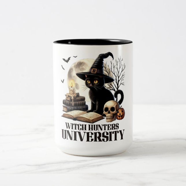 Mug Halloween mignon avec chat noir (Centre)