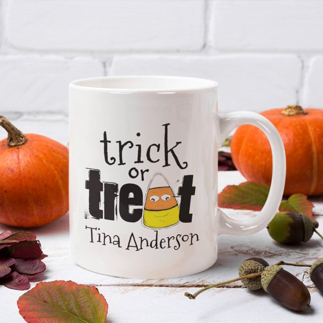 Mug Halloween mignonne Whimsical Candy Corn Funny (Halloween cute trick or treat candy corn mug)