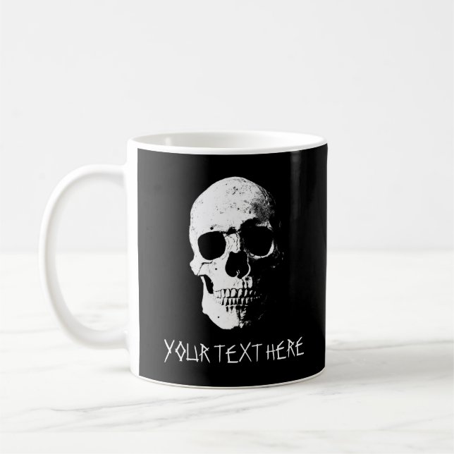 Mug Halloween Modèle de crâne de texte et de conceptio (Gauche)