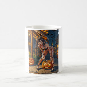 Mug Halloween Monster Jack-o-Lantern & Bat Vixen Girl