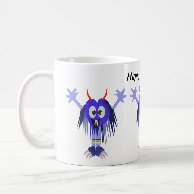Mug Halloween Monstre Bleu Cute (Gauche)