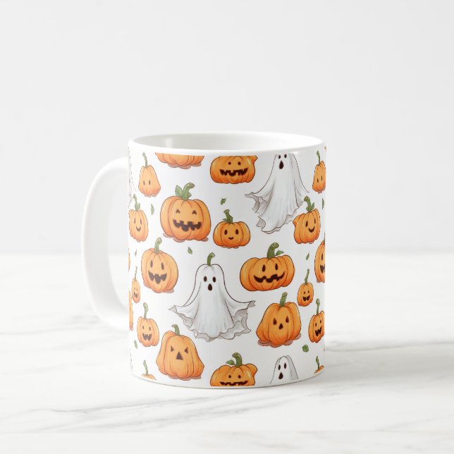 Mug Halloween Motif sans couture (Devant gauche)