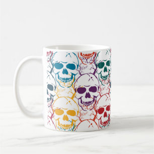 Mug Halloween motif sans couture avec crânes. b coloré