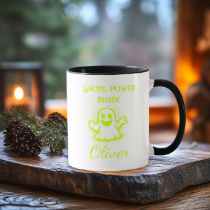 Mug Halloween néon personnalisé - Design Lime Ghos